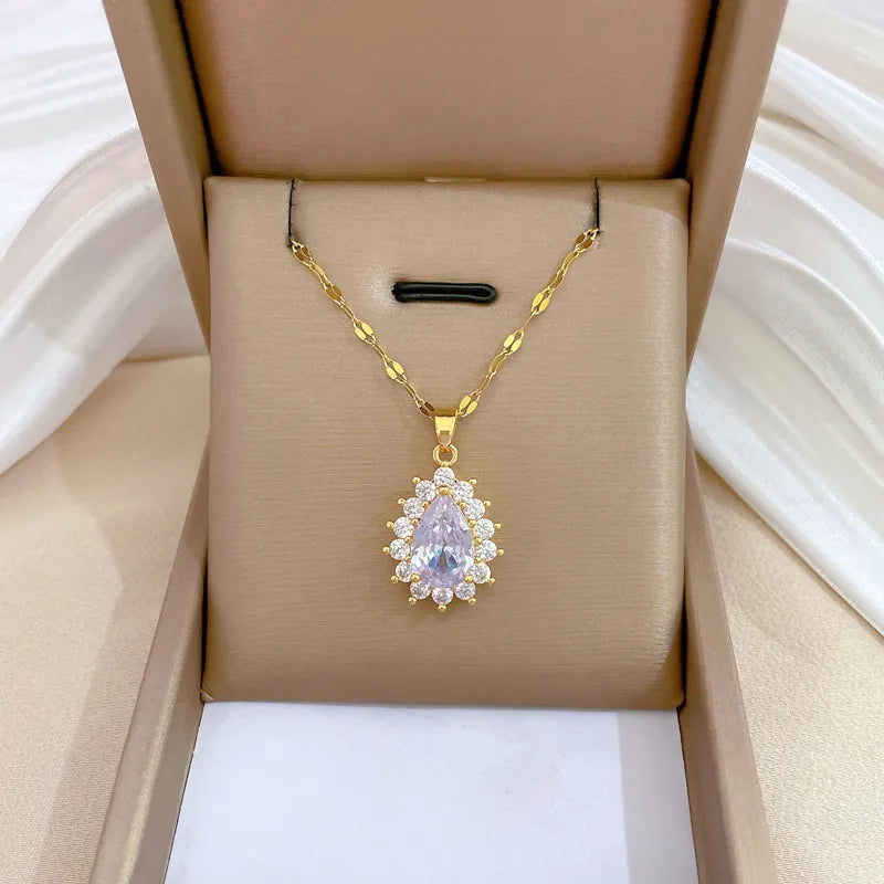 MICRO-INLAID GRACEFUL Personality Banquet Earring & Necklace
