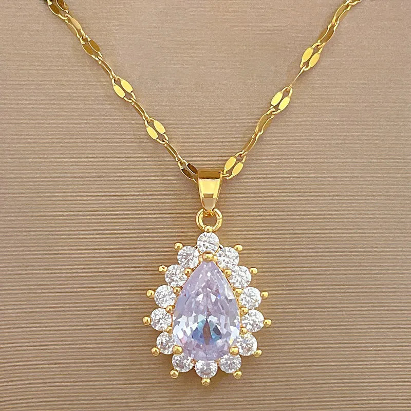 MICRO-INLAID GRACEFUL Personality Banquet Earring & Necklace