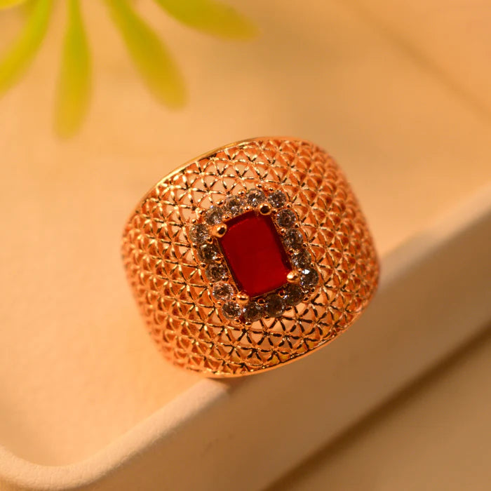 Gold Plated Zircon Gem Ring