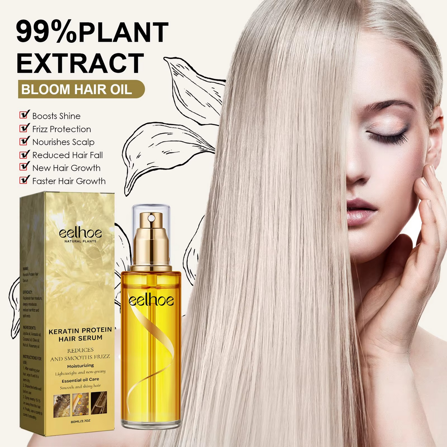 KERATIN HAIR serum SPRAY PROTEIN ( repairing feature )