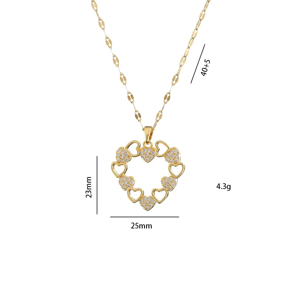 Romantic Heart Zircon Pendant Necklace (SPECIAL)