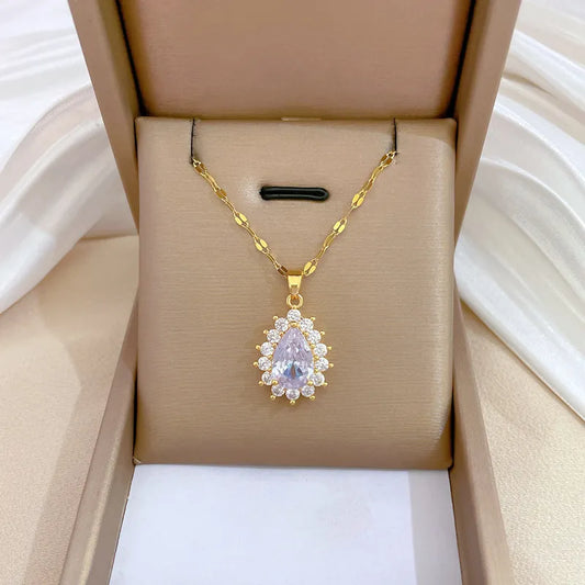 MICRO-INLAID GRACEFUL Personality Banquet Earring & Necklace