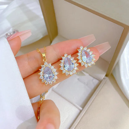 MICRO-INLAID GRACEFUL Personality Banquet Earring & Necklace