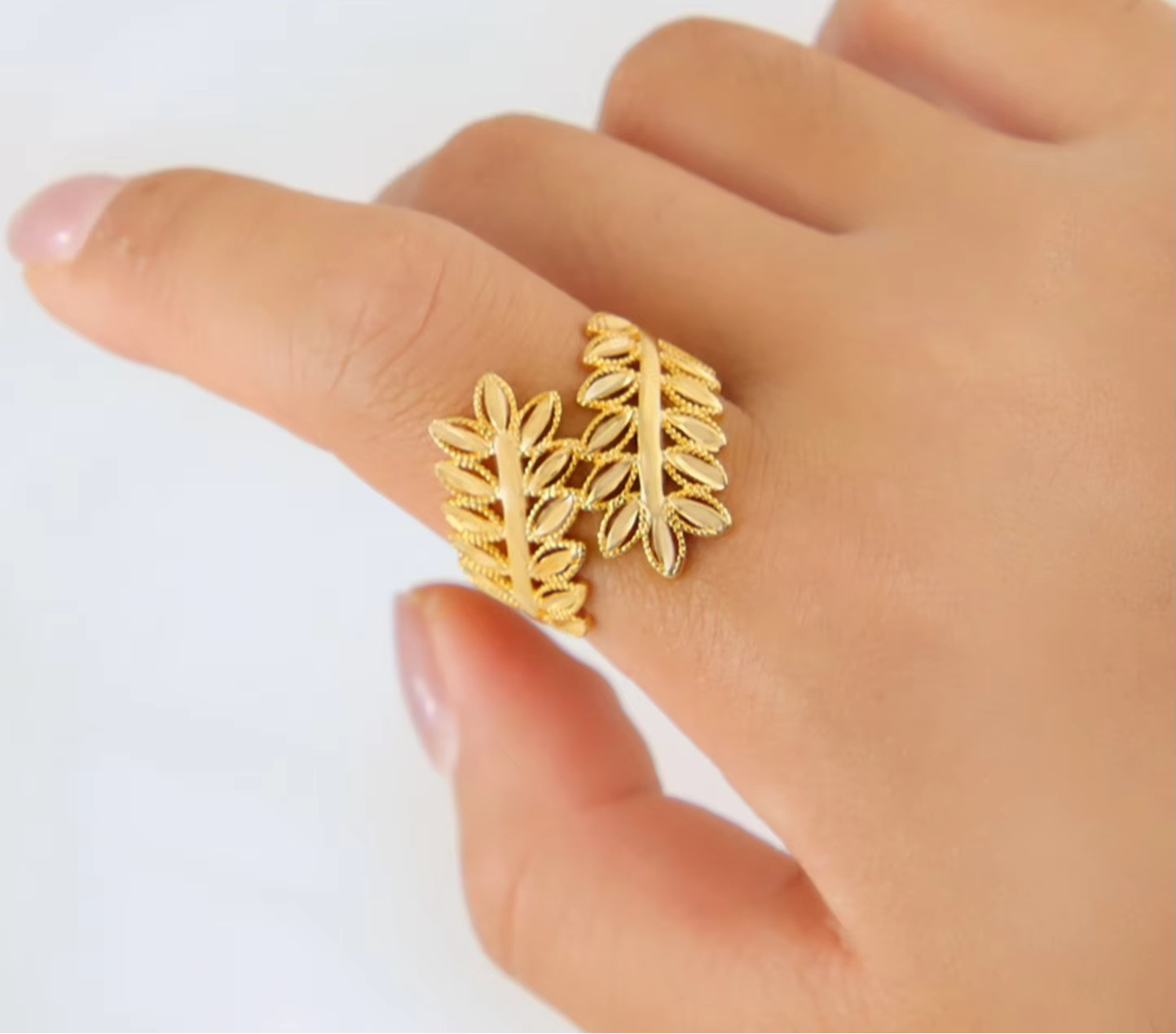 Gold Plated LEAF BRACELET & RING (SPECIAL)