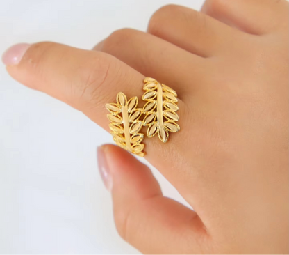 Gold Plated LEAF BRACELET & RING (SPECIAL)