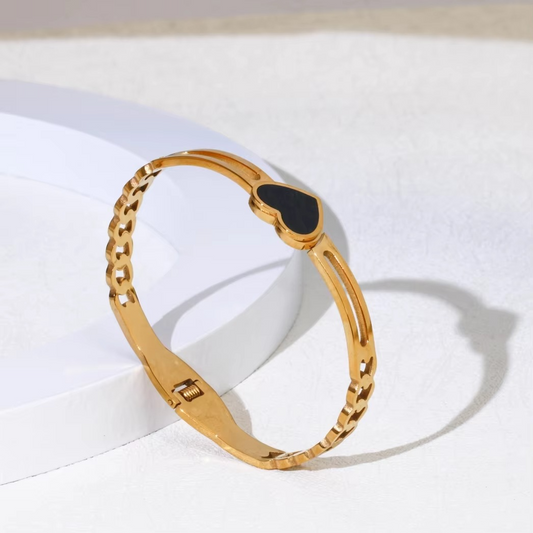 HEART LOCK POWELL 18K Gold PLATED BANGLE