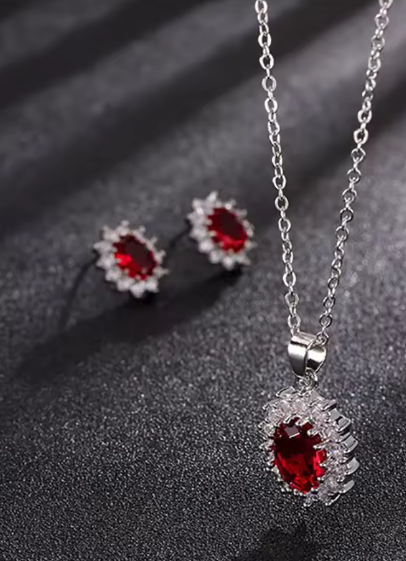 Luxury Vintage Deep Sapphire Necklace Set