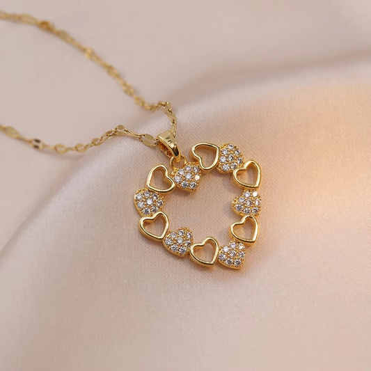 Romantic Heart Zircon Pendant Necklace (SPECIAL)
