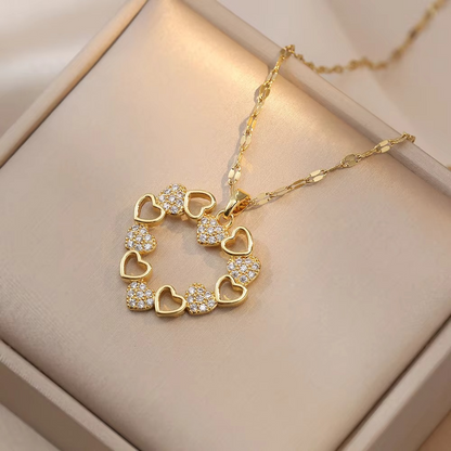 Romantic Heart Zircon Pendant Necklace (SPECIAL)