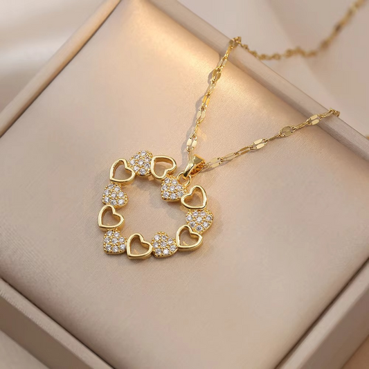 Romantic Heart Zircon Pendant Necklace (SPECIAL)
