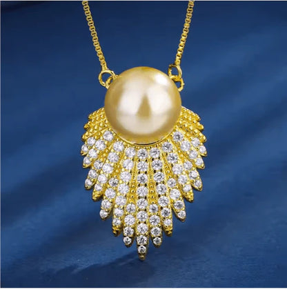 FRITILLARIA PEARL PENDANT SET (necklace & earrings)